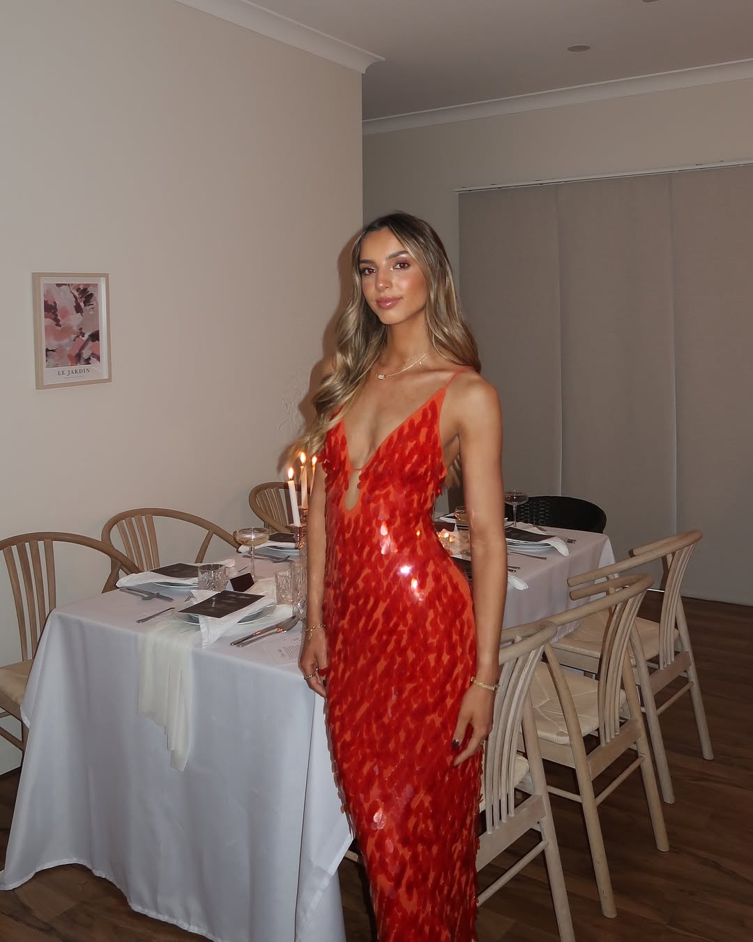 Keziah | Glitzer Pailletten Rückenfreies Trägerkleid