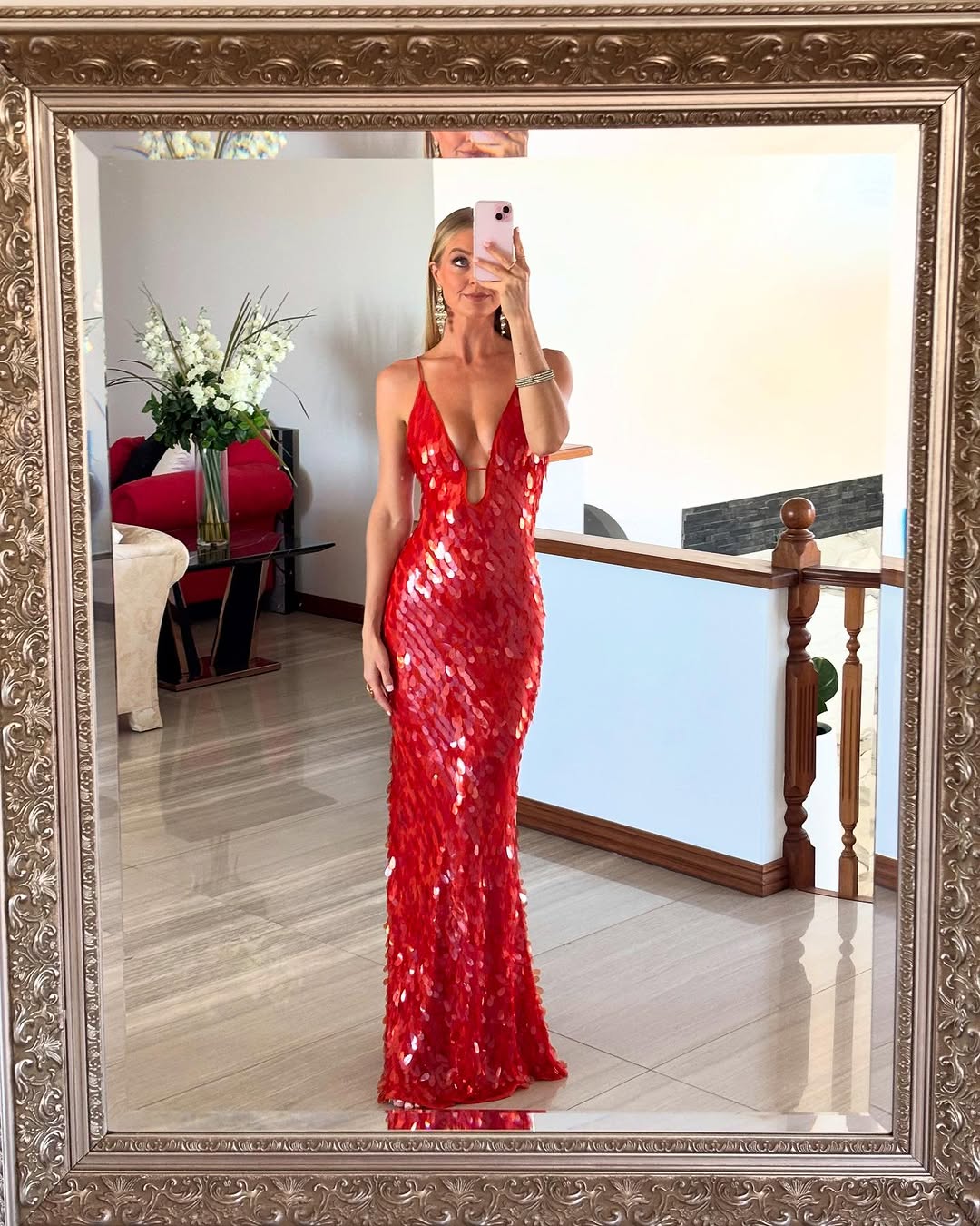 Keziah | Glitzer Pailletten Rückenfreies Trägerkleid