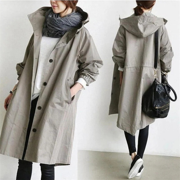 Lyvia | Langer Wasserdichter Trenchcoat Für Damen