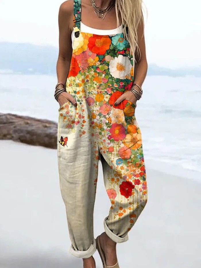 Coral | Vintage Floral Jumpsuit Damen - Müheloser Stil & Ganztägiger Komfort