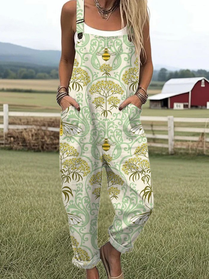 Danika | Vintage Floral Jumpsuit - Müheloser Komfort & Stilvolles Weites Bein Design