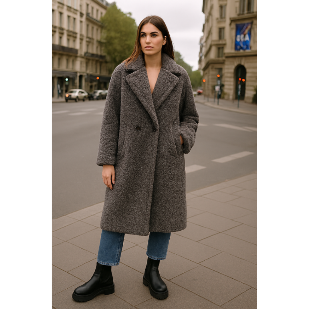 Zoey | Langer Teddymantel