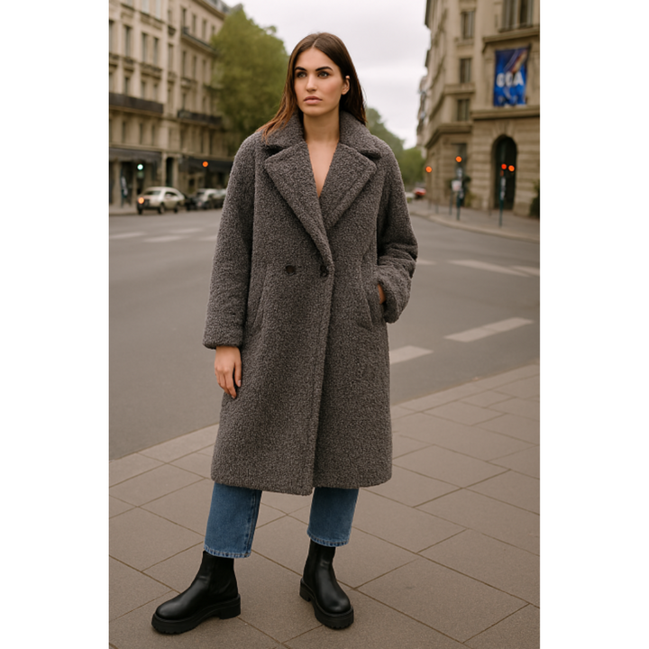 Zoey | Langer Teddymantel