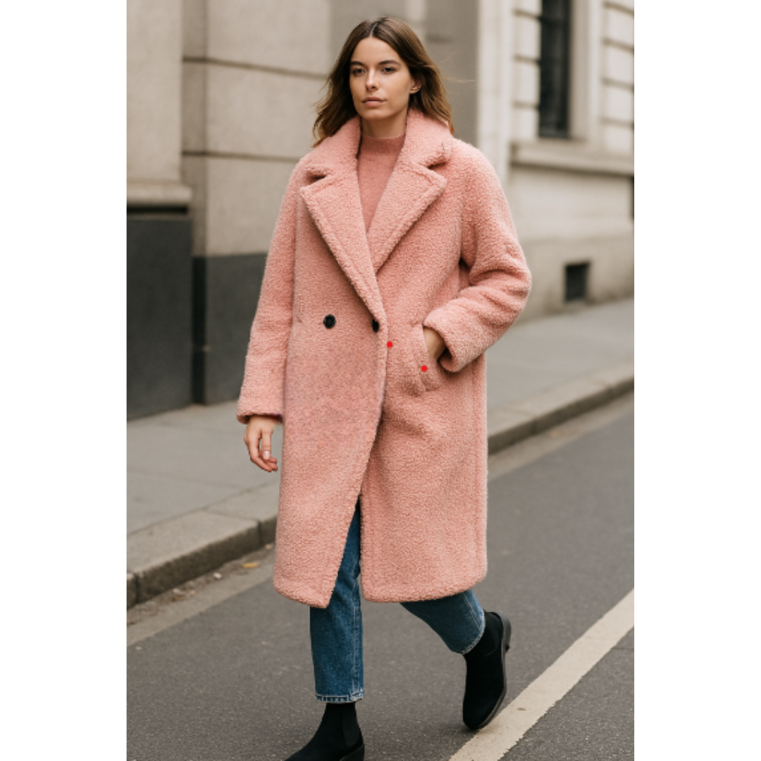 Zoey | Langer Teddymantel