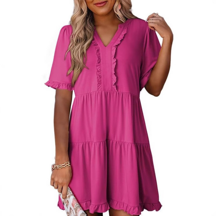Sera | Lässiges V-Ausschnitt Mini-Kleid