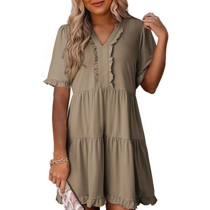 Sera | Lässiges V-Ausschnitt Mini-Kleid