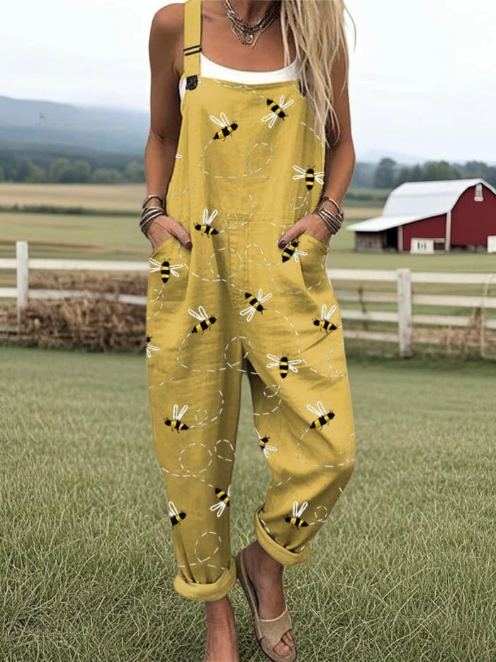 Jaxie | Damen Sommerverspielte Gedruckte Latzhose