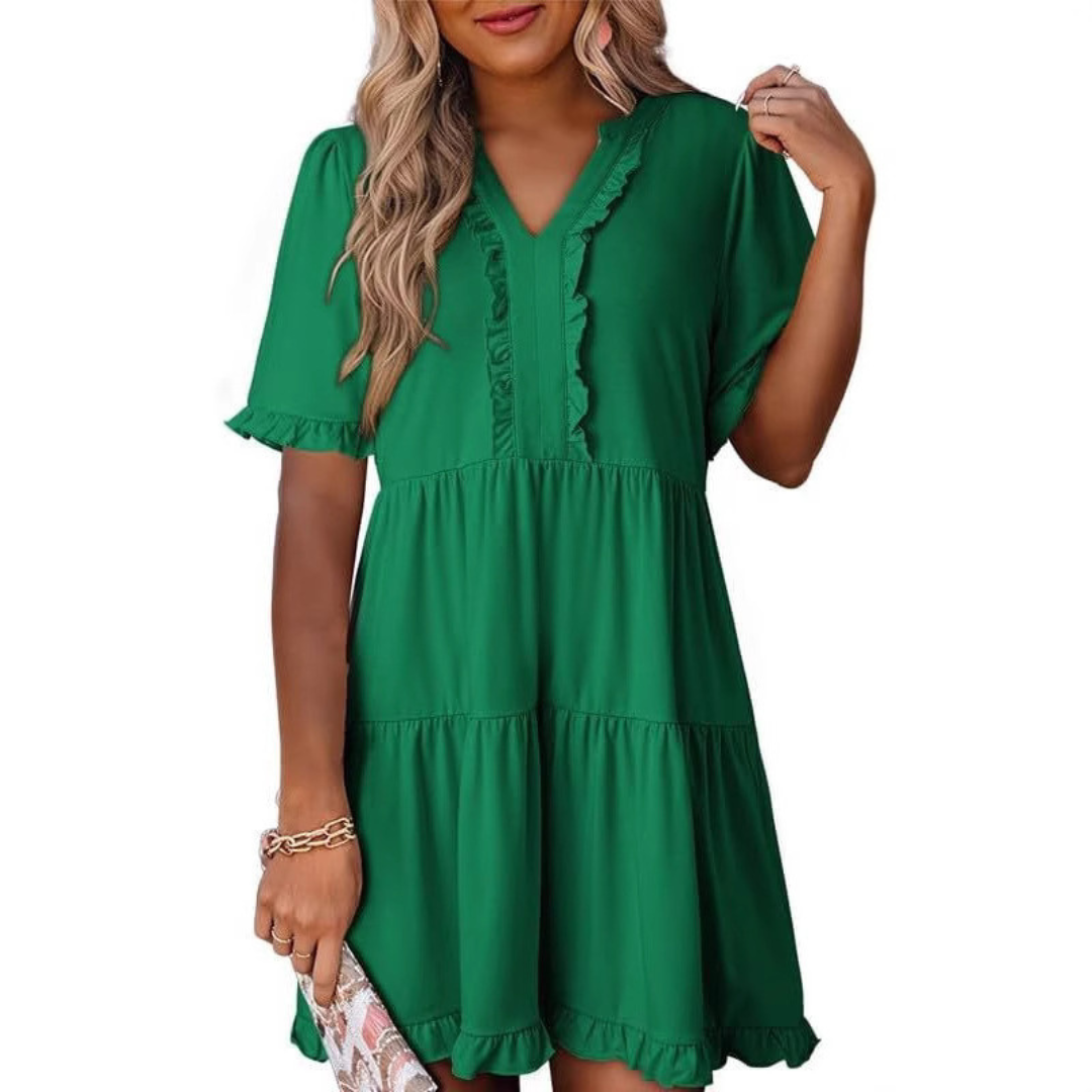 Sera | Lässiges V-Ausschnitt Mini-Kleid