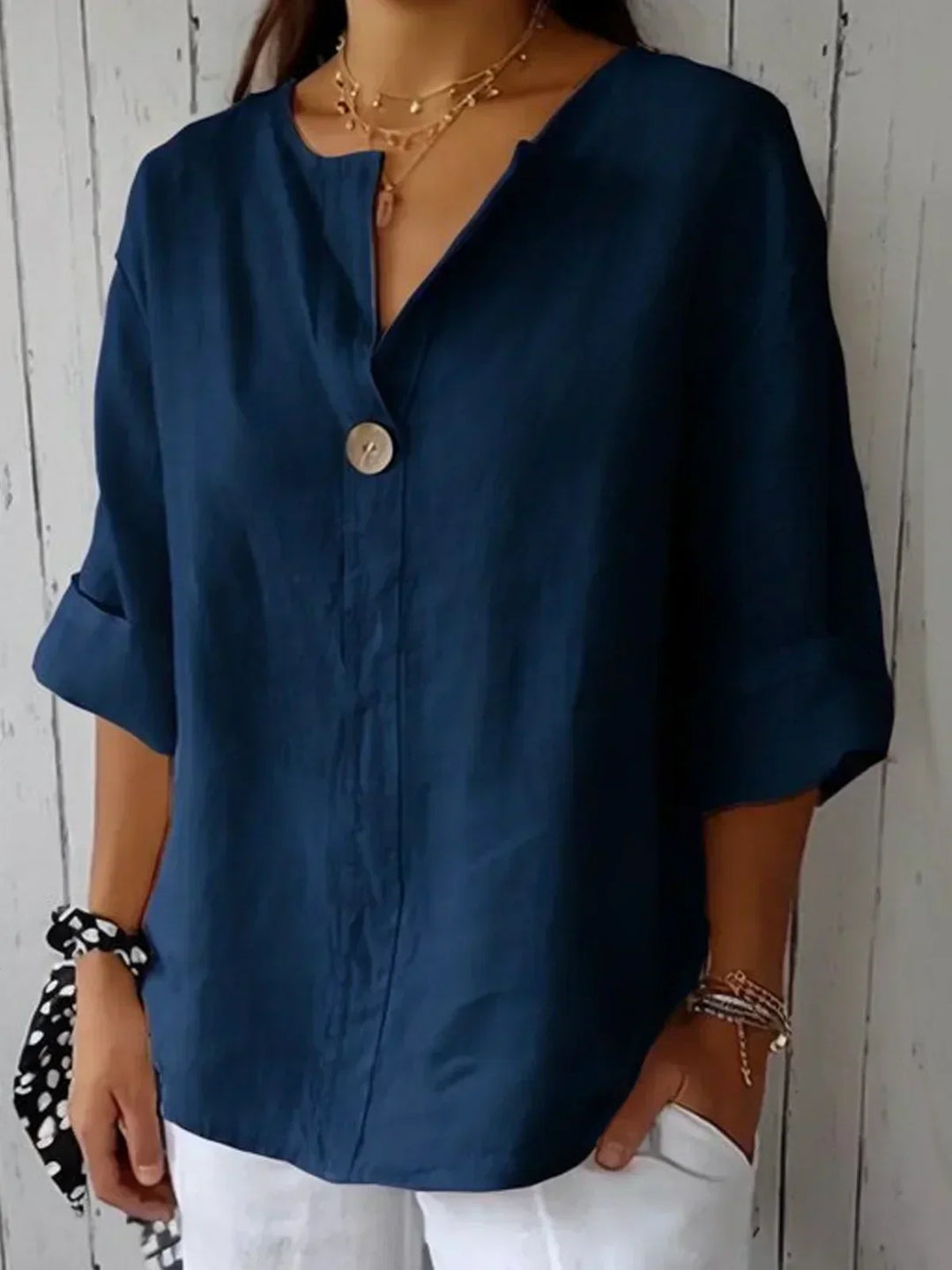 Louise | Lässige Bluse mit V-Ausschnitt