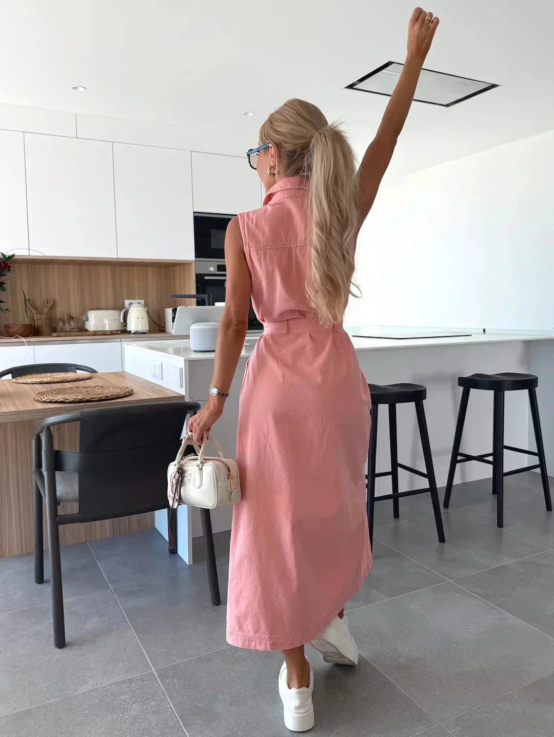 Josie | hoch Schlitz Maxikleid
