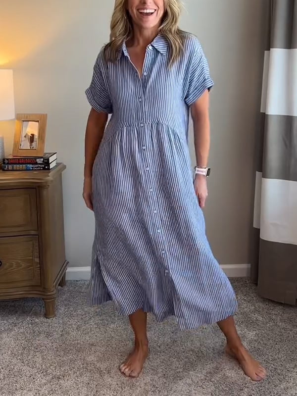 Atar | Elegantes gestreiftes Kleid