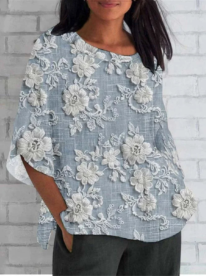 Lylah | Vintage-Bluse mit Blumenmuster
