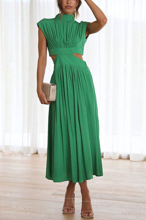 Zalma | Midi-Kleid mit Cut-Out und Taschen