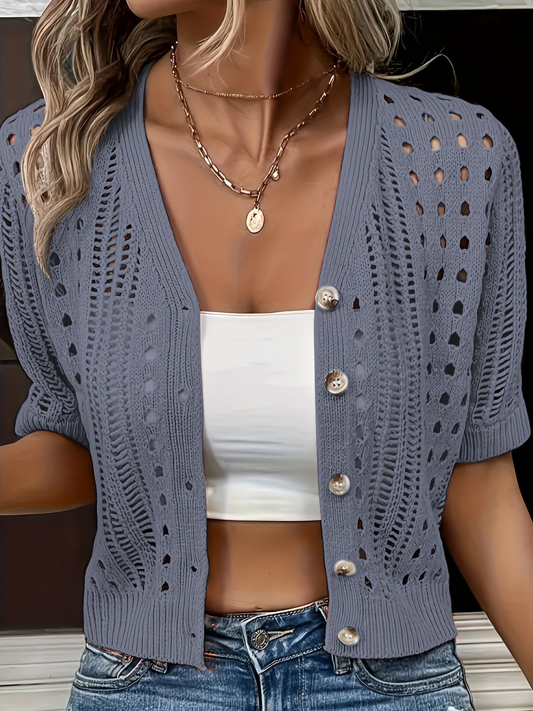 Preya | Trendy Kurzarm-Cardigan