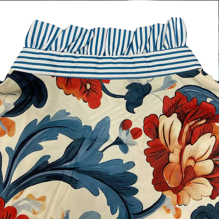 Swina | Klassische Vintage Blumenmuster Bluse
