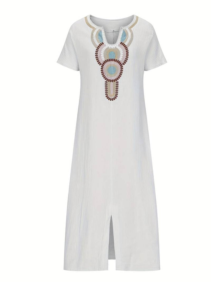 Addilyn | Boho-Maxikleid mit Schlitz und Ausschnitt