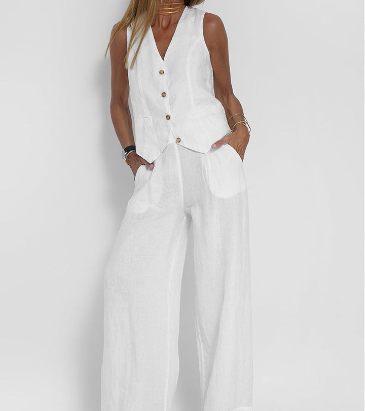 Elle | Weste und weite Hose Set