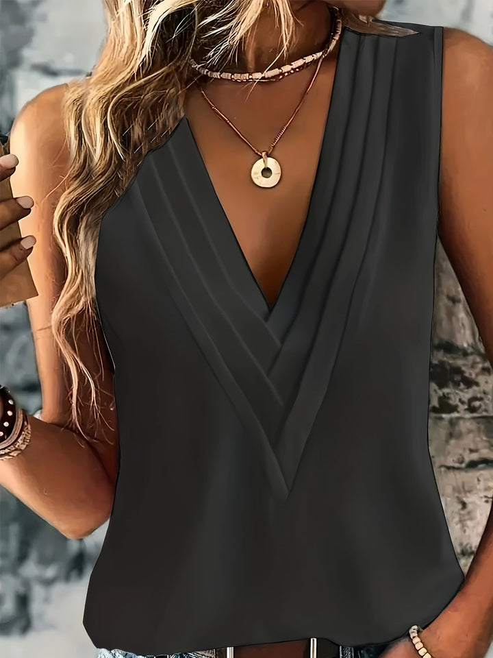 Lilah | Elegante Bluse mit gerafftem V-Ausschnitt