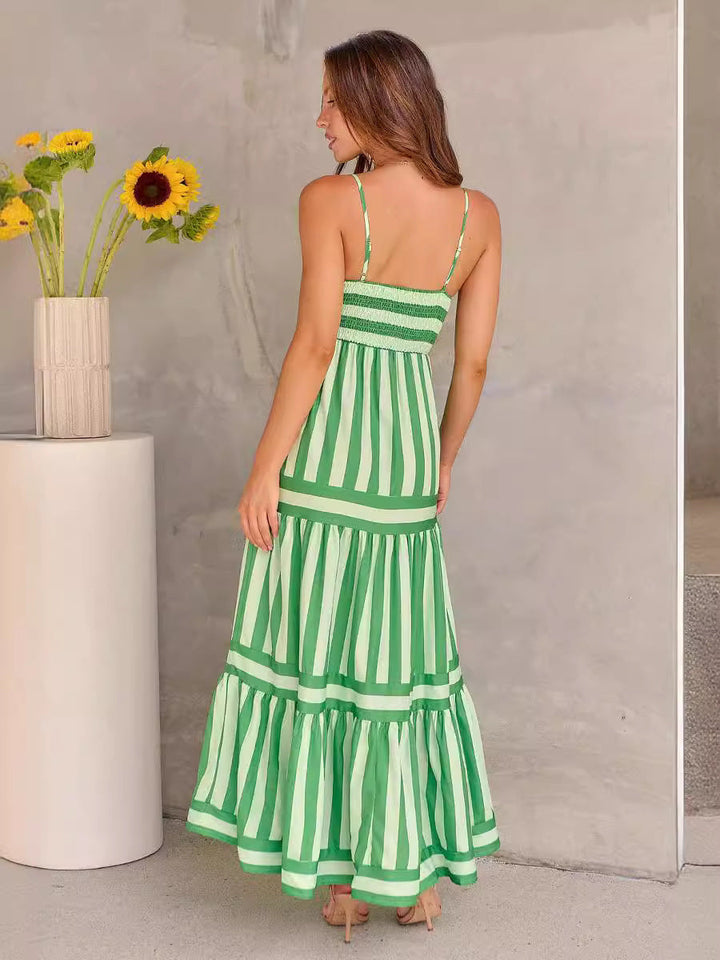 Marites | Gestreiftes Maxikleid mit Trägern
