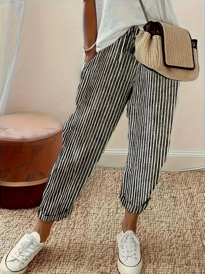 Elene | Gestreifte Hose mit weitem Bein