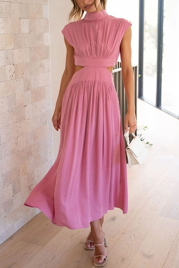 Zalma | Midi-Kleid mit Cut-Out und Taschen