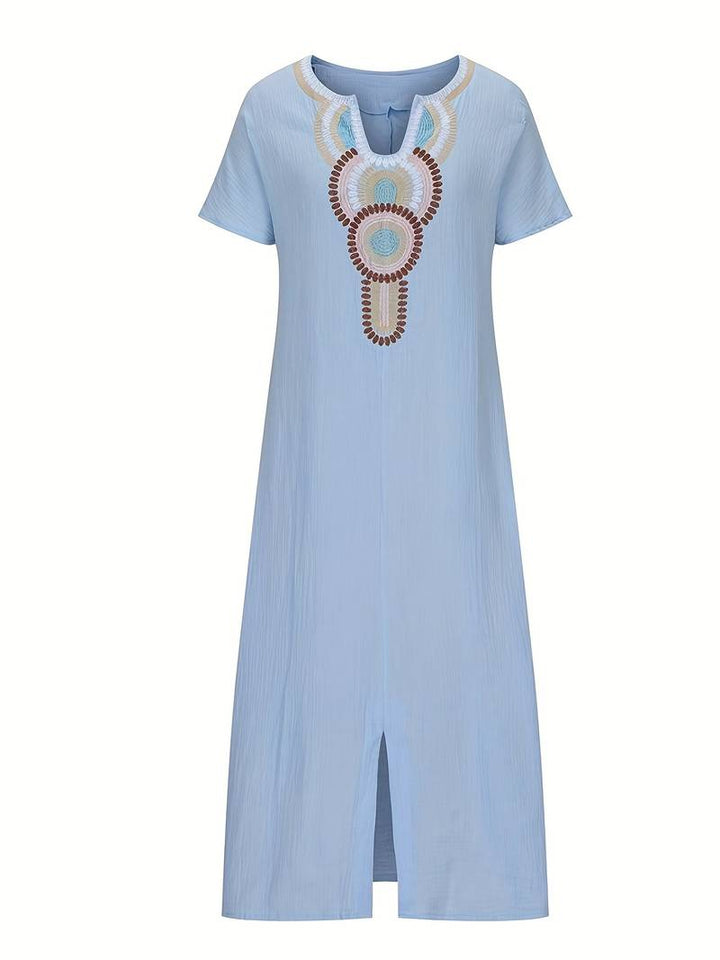 Addilyn | Boho-Maxikleid mit Schlitz und Ausschnitt