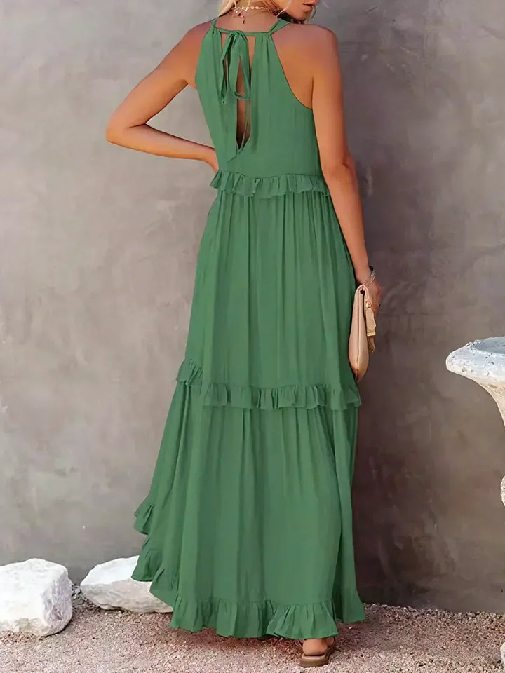 Valery | Halter Ruffle Maxi Kleid