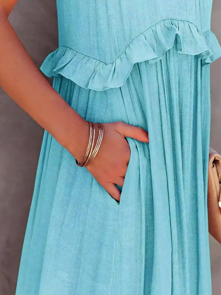 Valery | Halter Ruffle Maxi Kleid