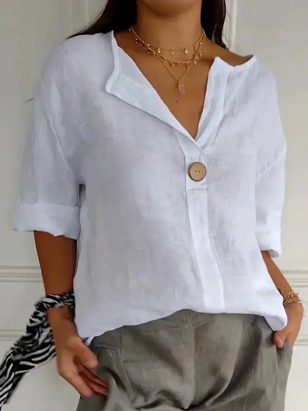 Louise | Lässige Bluse mit V-Ausschnitt