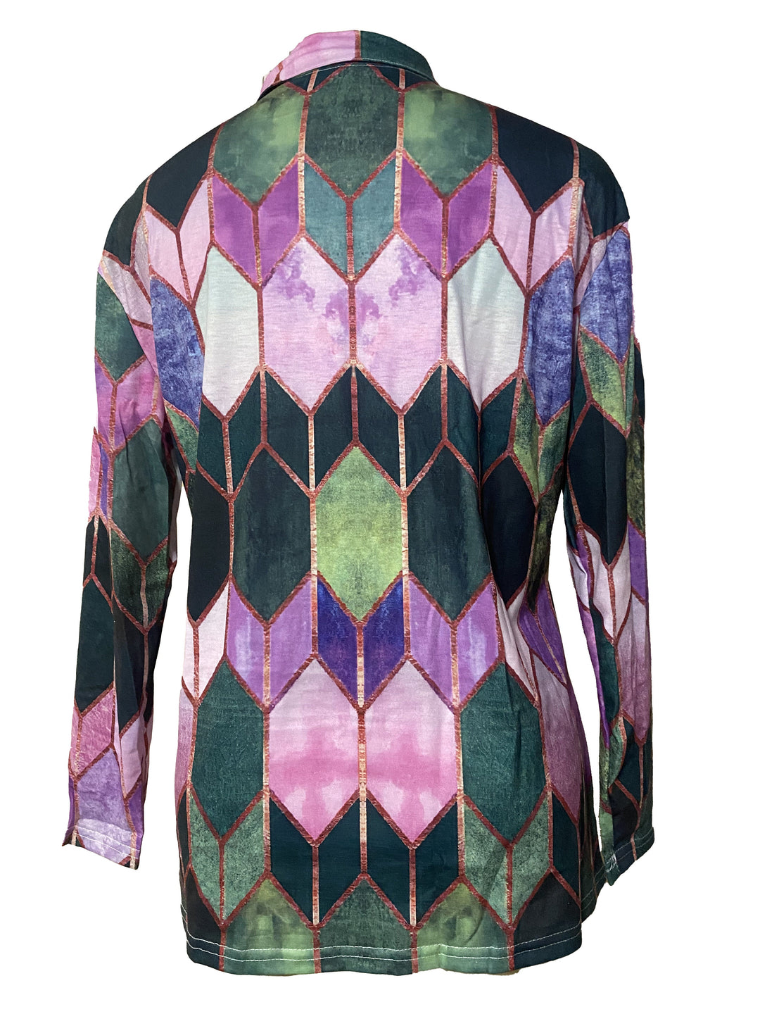 Brianna | Buntes geometrisches Shirt mit Reißverschluss