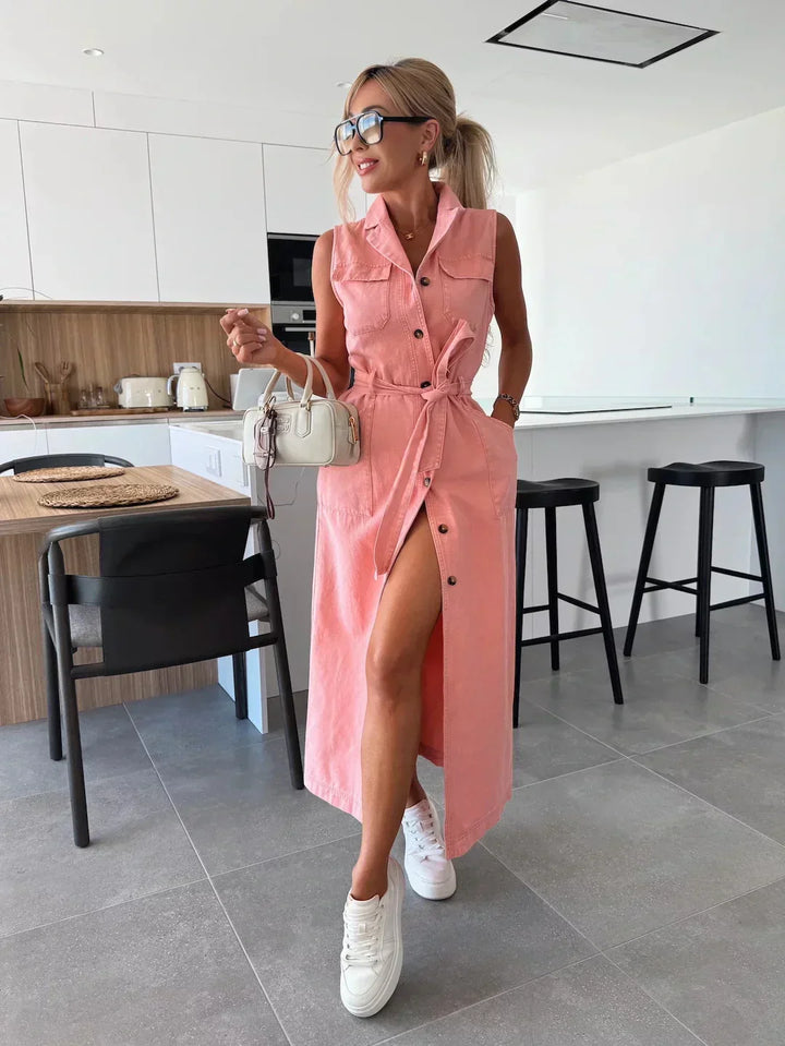 Josie | hoch Schlitz Maxikleid