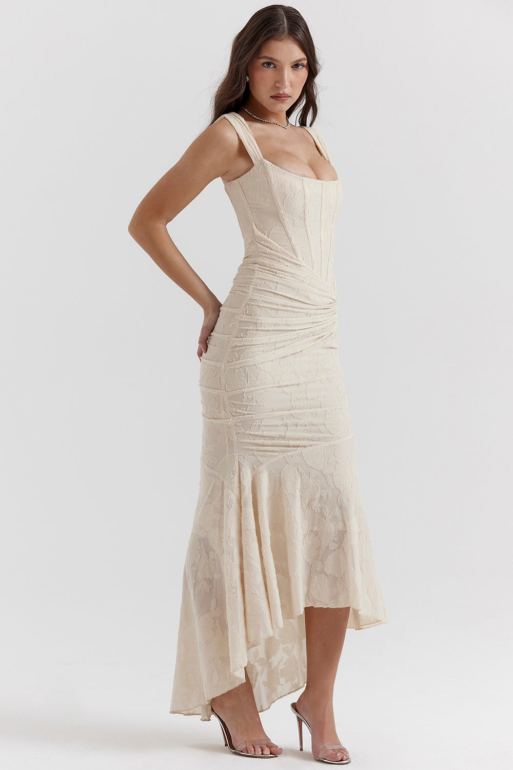 Bonnie | Ärmelloses Raffung Bodycon Abendkleid