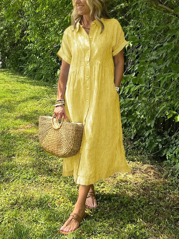 Atar | Elegantes gestreiftes Kleid