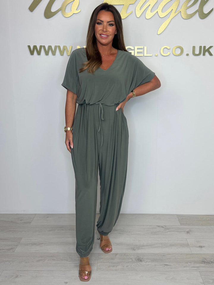 Darby | V-Ausschnitt Bindeträger Jumpsuit