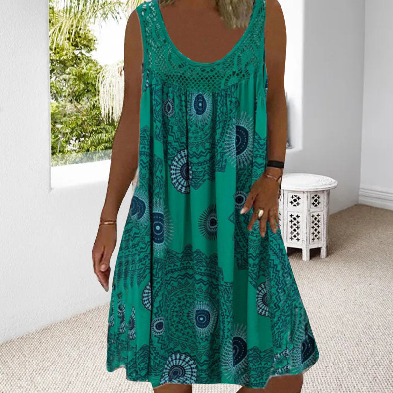 Padie | Lässiges sommerliches ärmelloses Kleid