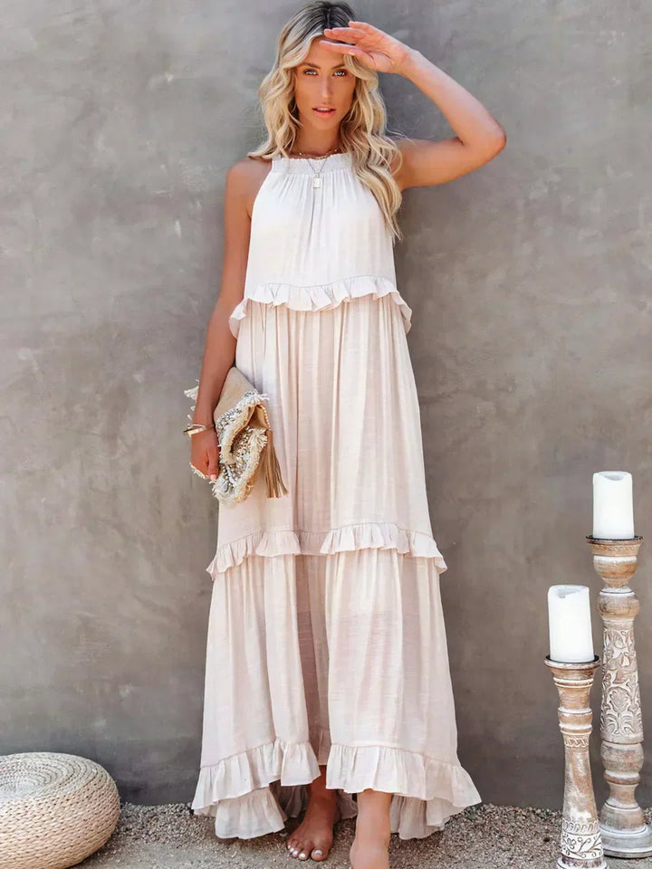 Valery | Halter Ruffle Maxi Kleid