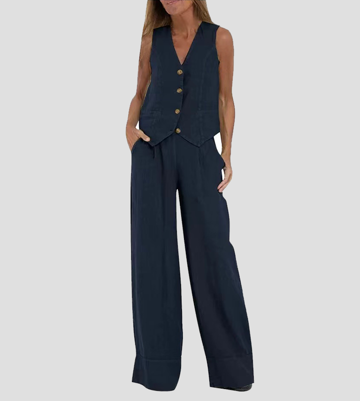 Elle | Weste und weite Hose Set
