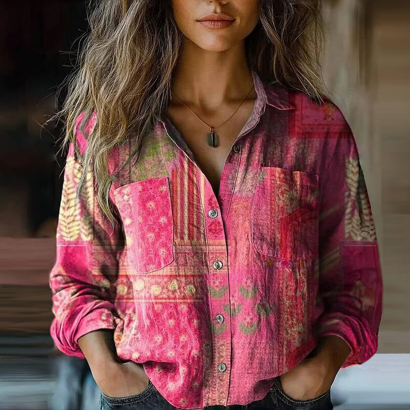 Makayla | Bedruckte Vintage-Bluse
