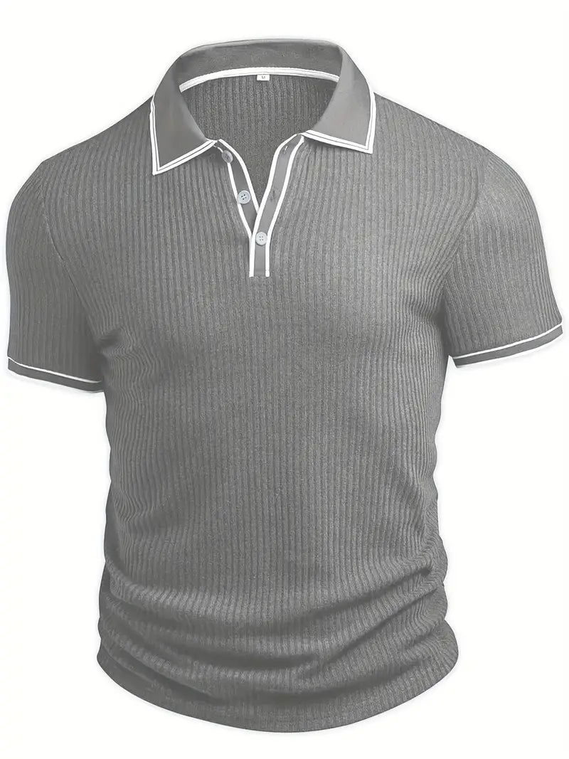 Stephen | Herren-Polohemd mit Rippstrick