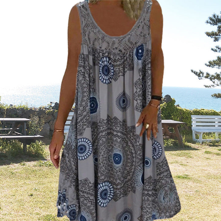 Padie | Lässiges sommerliches ärmelloses Kleid