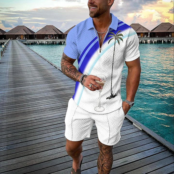 Aljun | Tropicana Polohemd & Shorts-Set