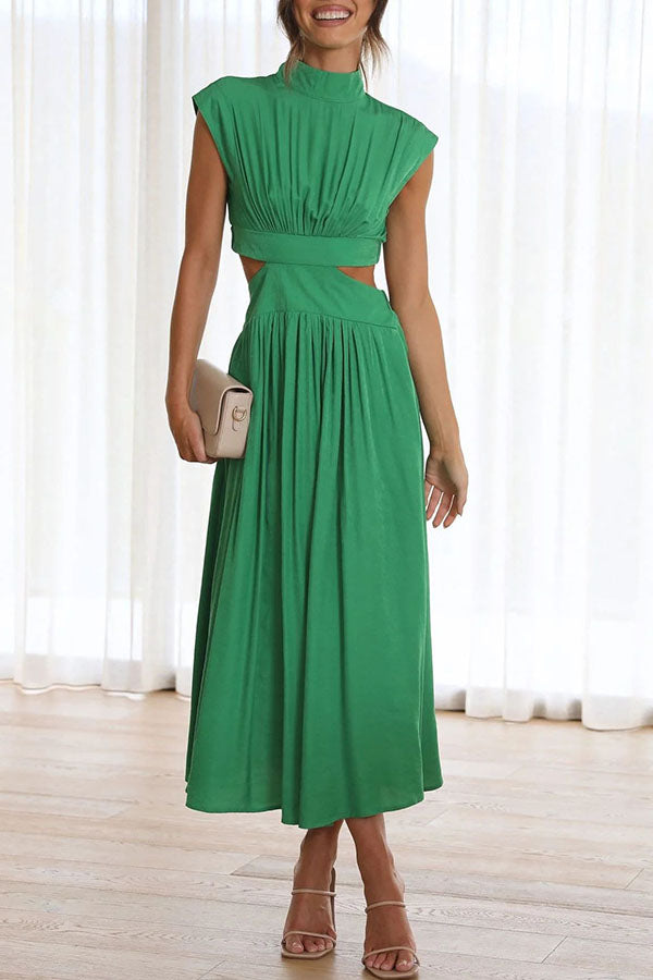 Zalma | Midi-Kleid mit Cut-Out und Taschen