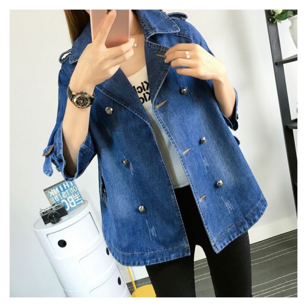 Margarez | Stylischer Denim-Cape-Mantel