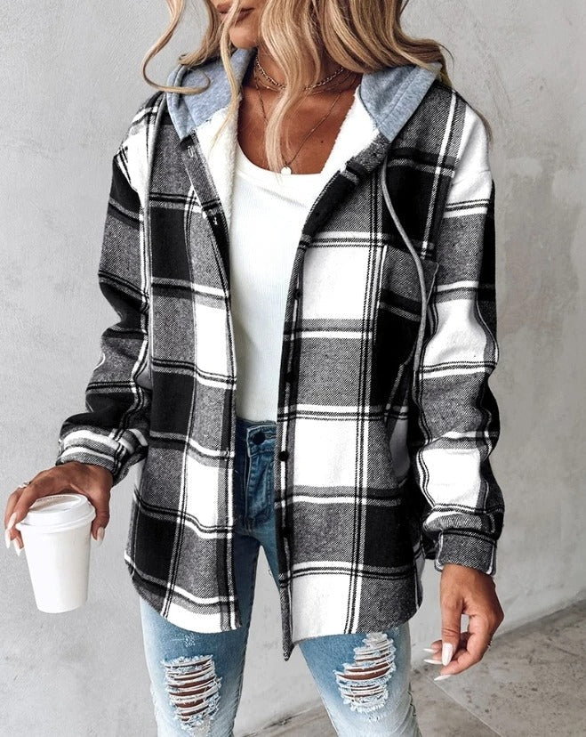 Milly | Damen Karierte Kapuzenjacke