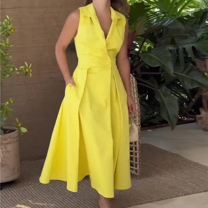 Bronwyn | Midi-Kleid mit V-Ausschnitt