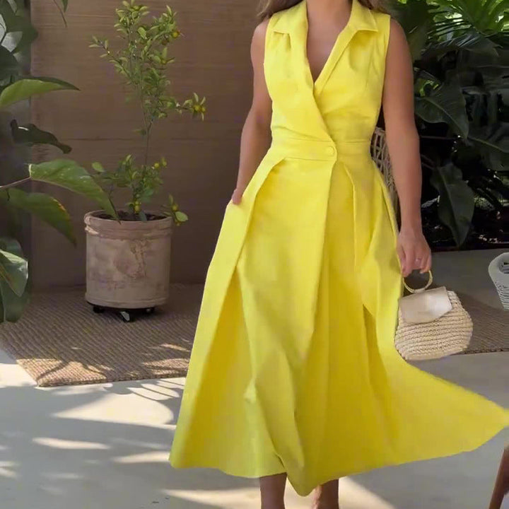 Bronwyn | Midi-Kleid mit V-Ausschnitt
