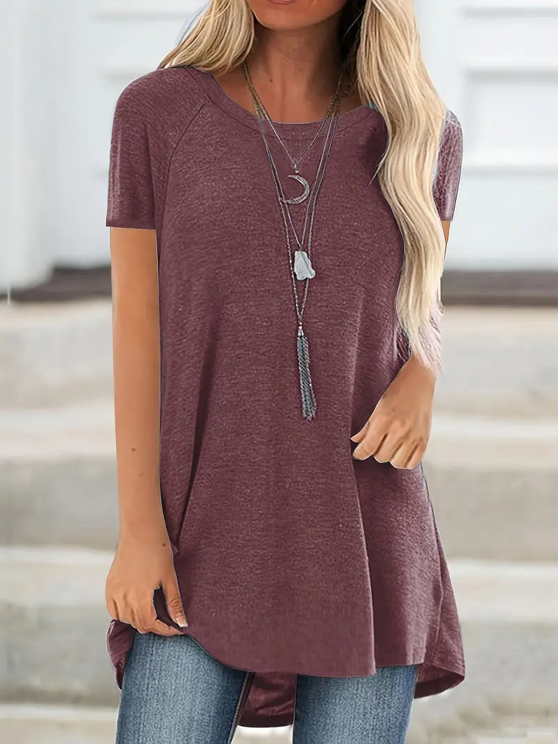 Daye | Lässiges Longline Crew Neck T-Shirt