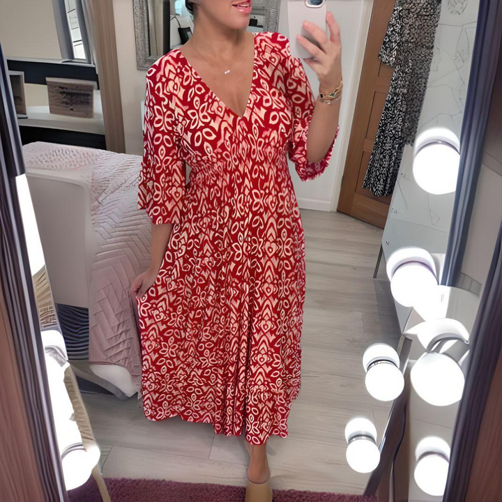 Izabella | Boho Kleid mit Print