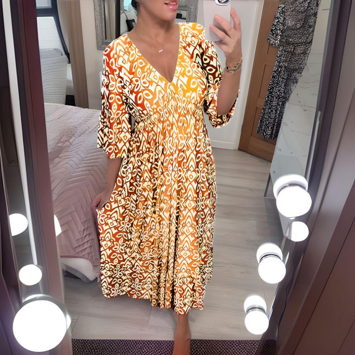 Izabella | Boho Kleid mit Print