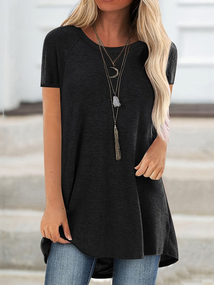Daye | Lässiges Longline Crew Neck T-Shirt